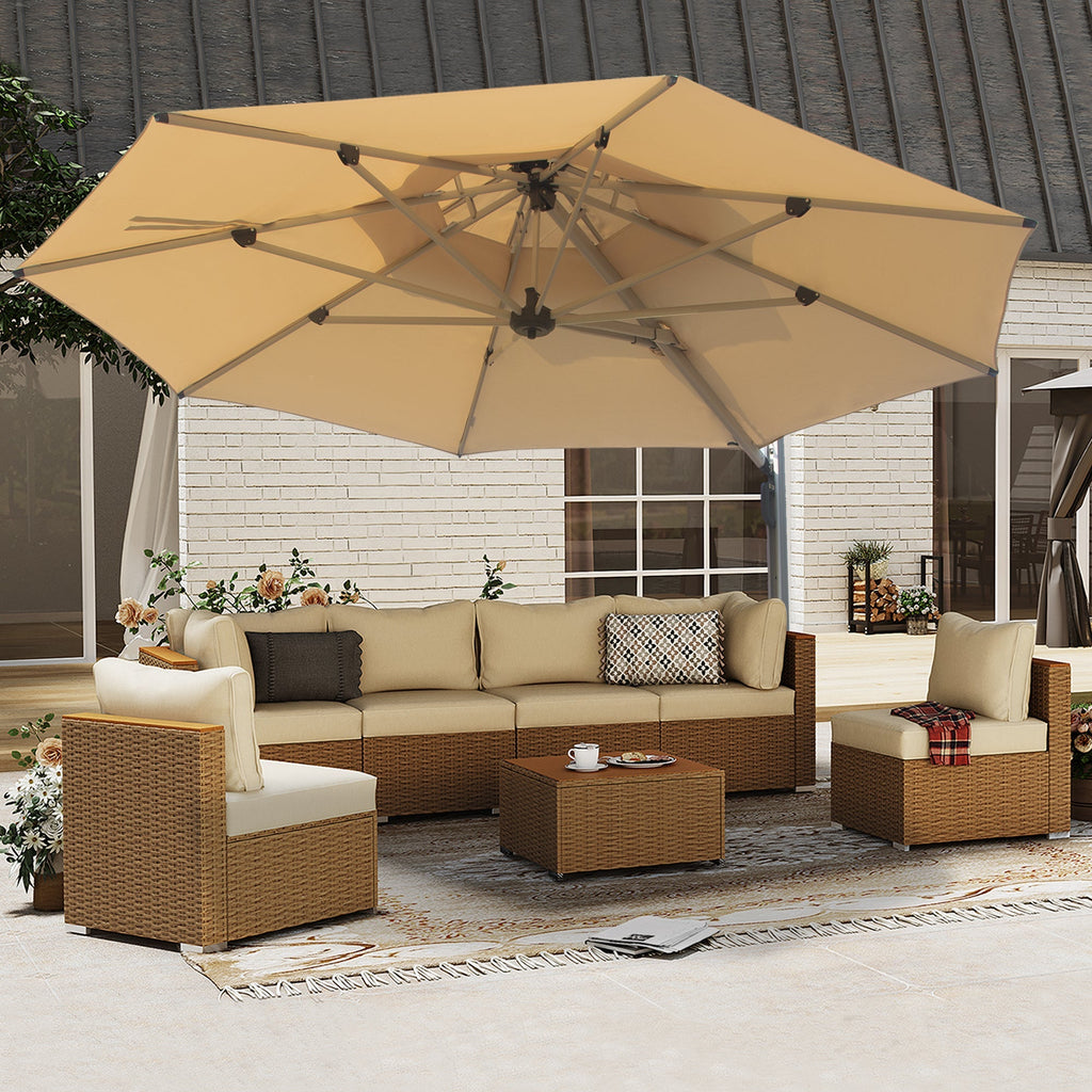 Round Cantilever Umbrella with Center Pole, Base Not Included