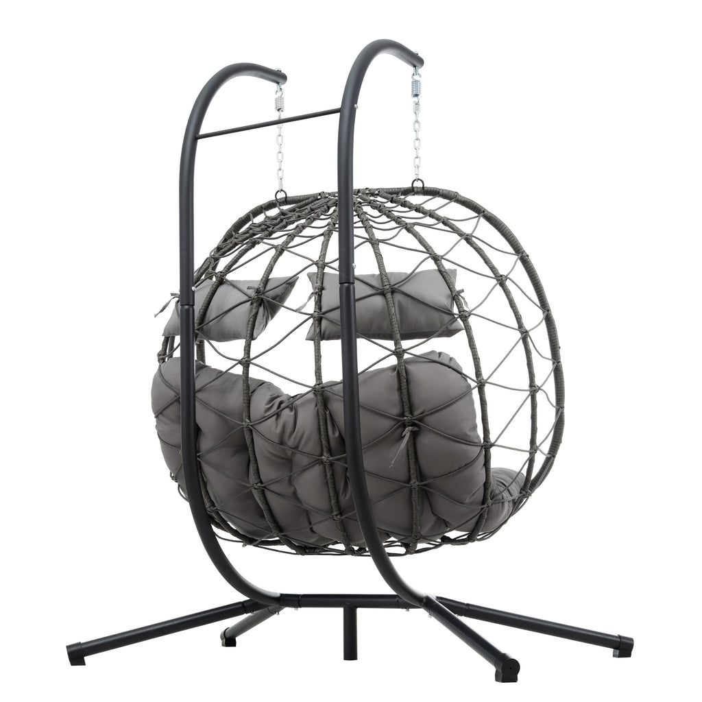 2-Person Swinging Egg Chair with Stand