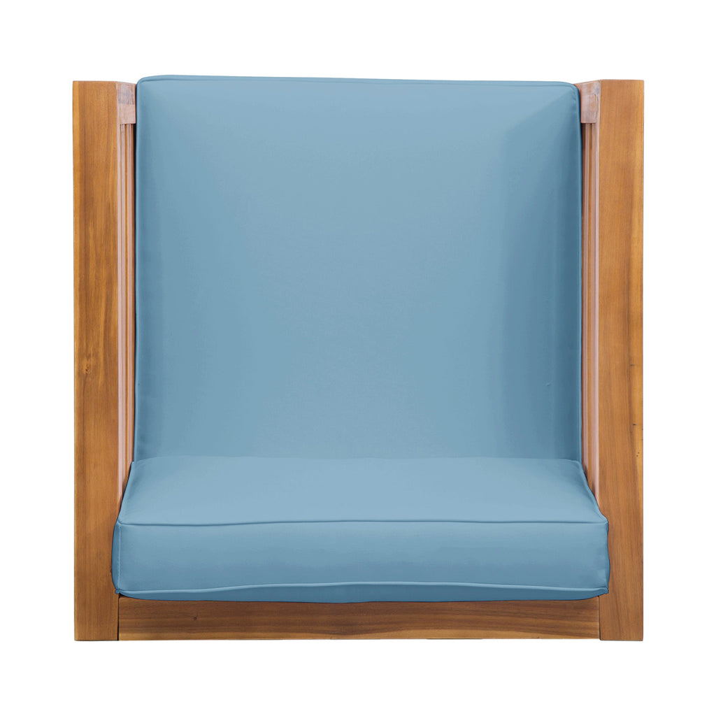 Oana Outdoor Acacia Wood Club Chair with Cushion