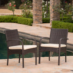Cordoba Outdoor Wicker Dining Chairs, Set of 2