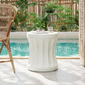 Athena Column Outdoor Round Concrete Side Table