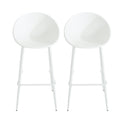 Rhodochrosite Outdoor Bar Stool with Diamond Mesh Pattern and Footrest, Set of 2