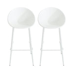 Rhodochrosite Outdoor Bar Stool with Diamond Mesh Pattern and Footrest, Set of 2