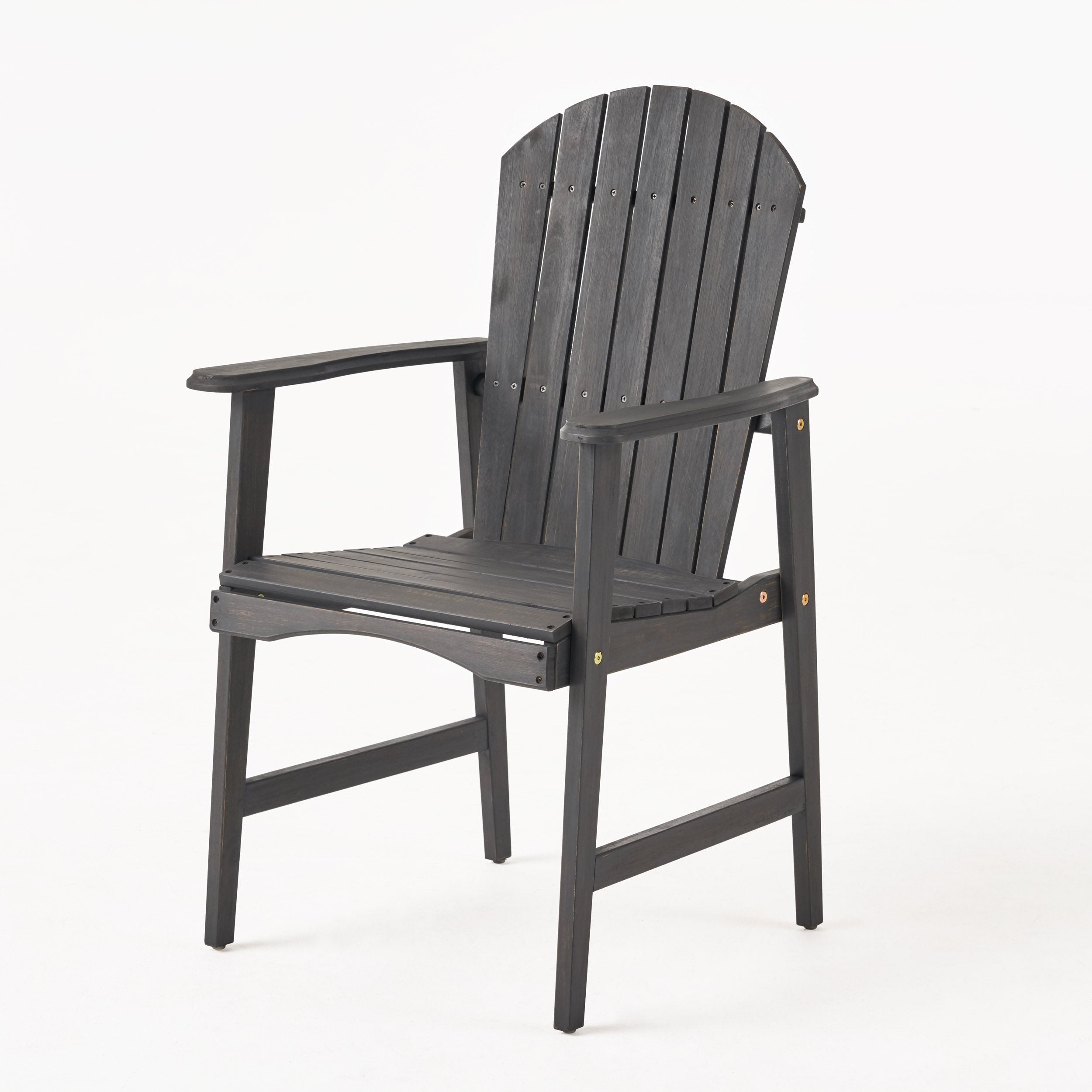 Outdoor Weather Resistant Acacia Wood Adirondack Dining Chairs, Set of 2