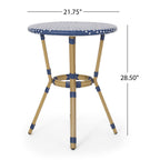 3-Piece Faux Rattan Bistro Set with Round Table and 2 Armchairs