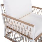Caspian Outdoor Handwoven Rope Accent Swivel Chairs, Set of 2