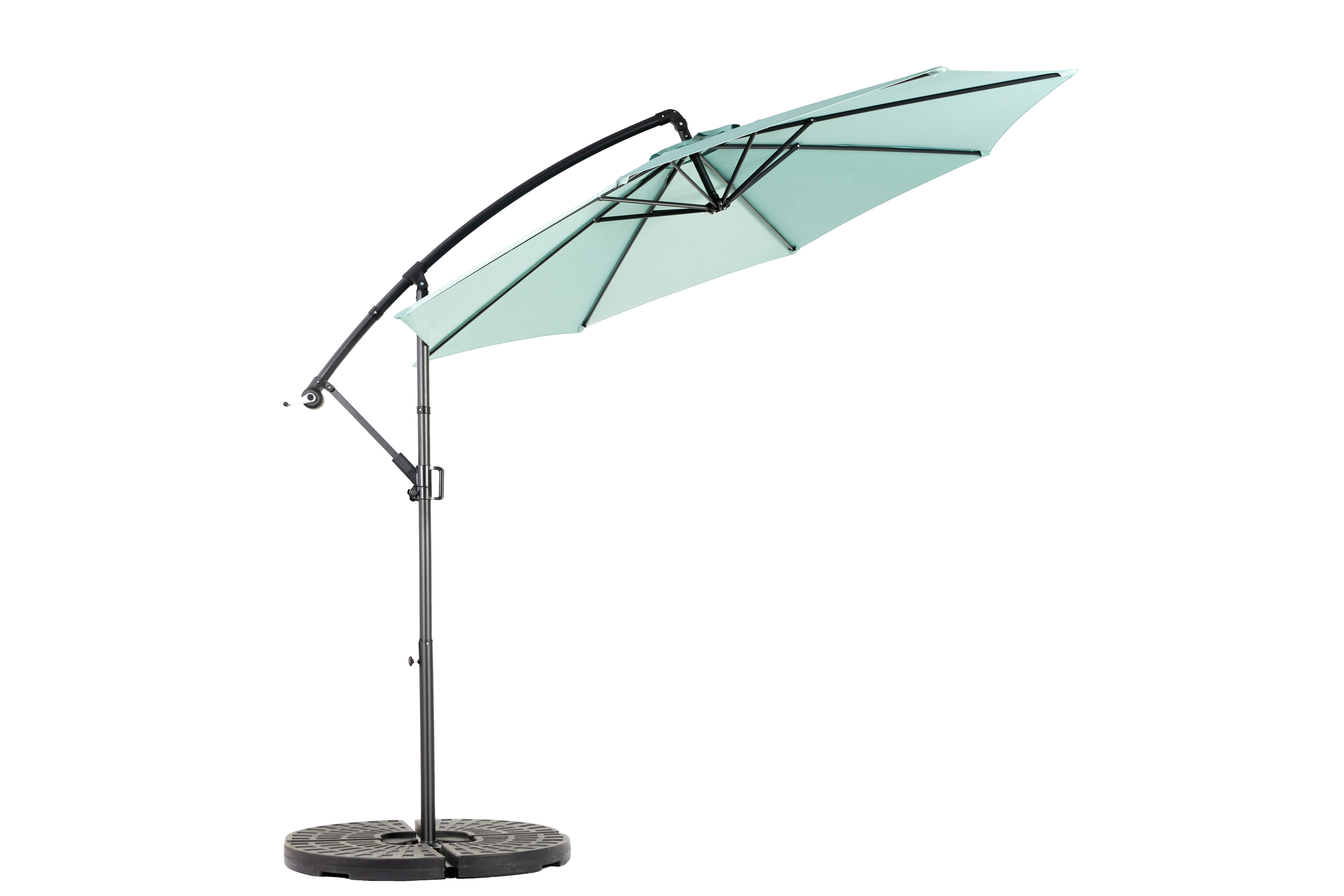 10' Offset Hanging Market Patio Umbrella w/Easy Tilt Adjustment, Base Not Included