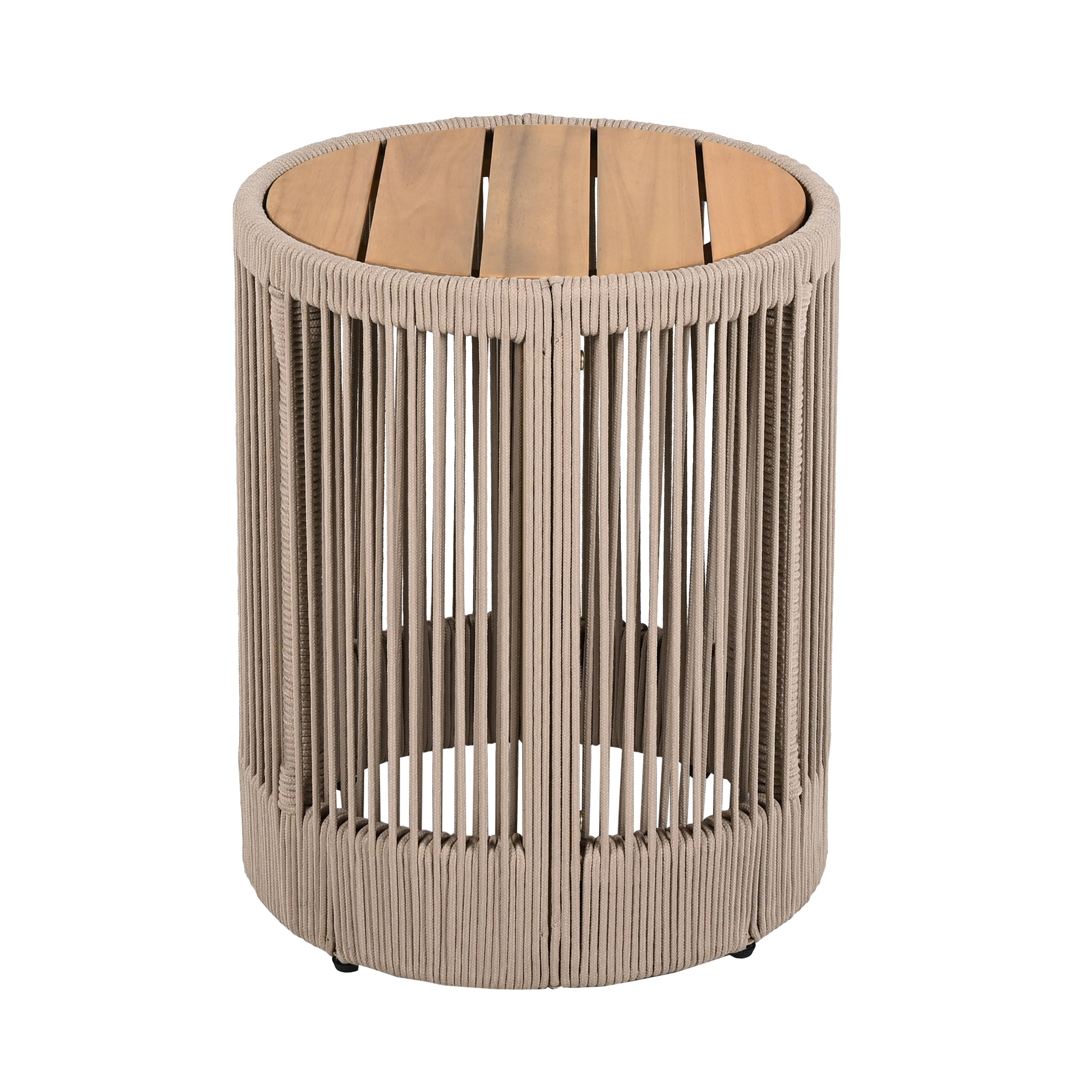 Sundara Outdoor Coffee & Side Table Set with Woven Rope Design