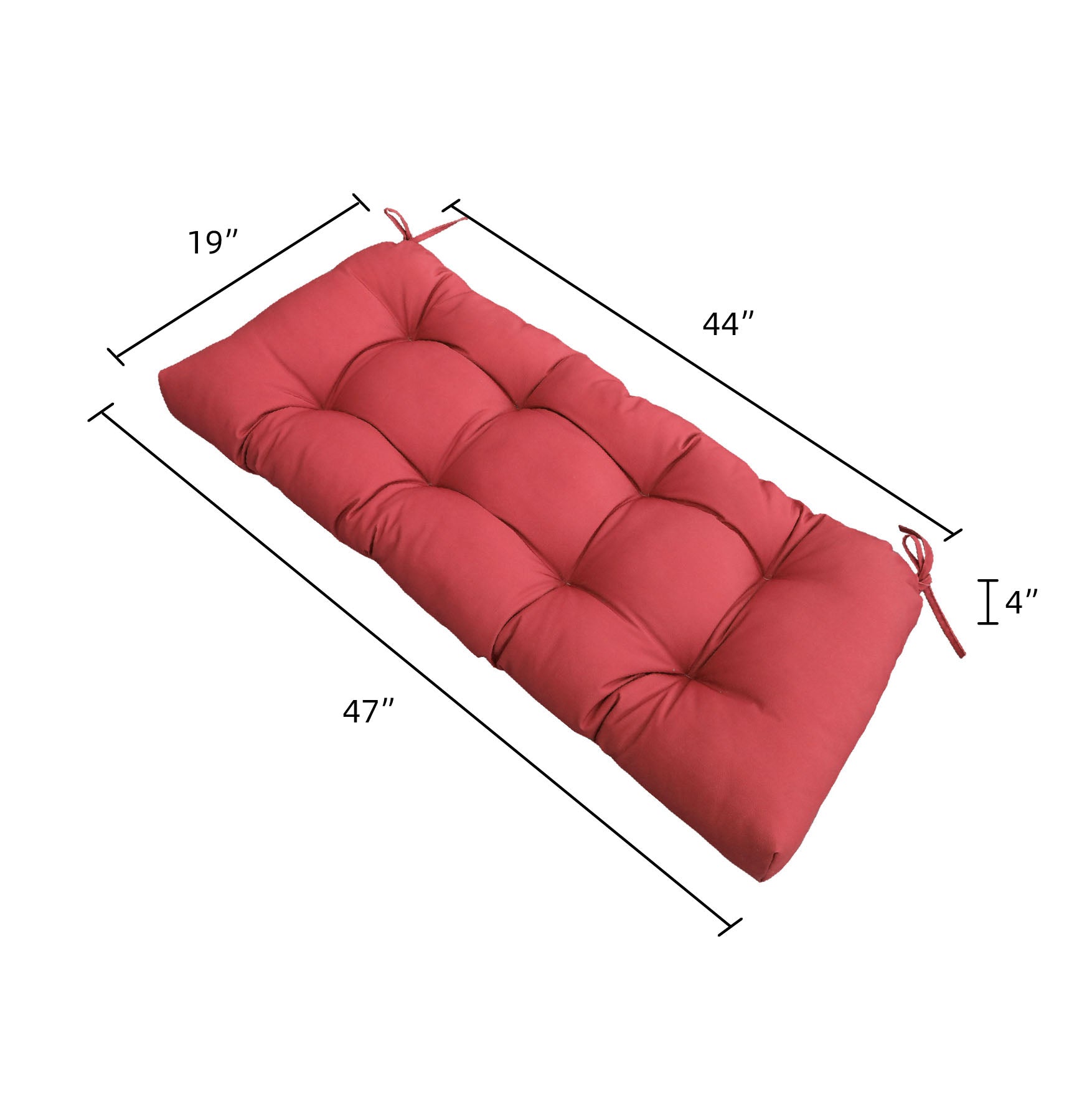 47" Tufted Outdoor Bench Cushion