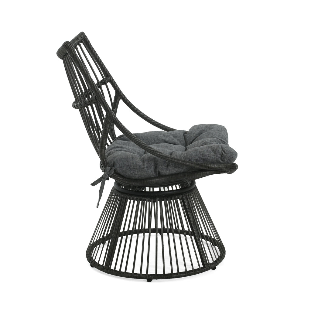 Strontianite Outdoor Rattan Chair with High Back Design