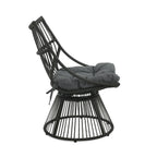 Strontianite Outdoor Rattan Chair with High Back Design