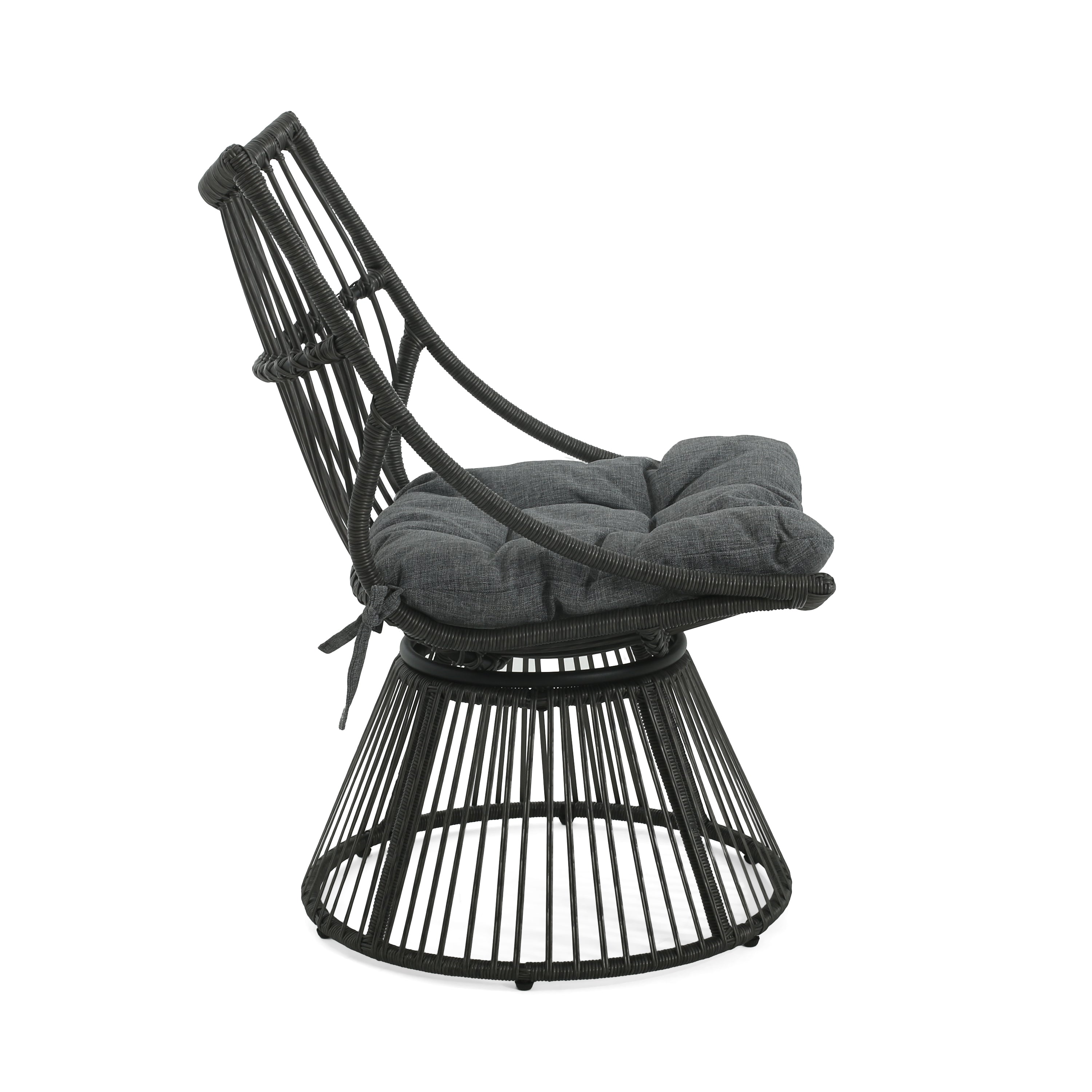 Strontianite Outdoor Rattan Chair with High Back Design