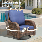 Marlowe Wicker 3 Piece Outdoor Furniture Set with Swivel Gliders