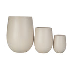 Egg Shaped Lightweight Outdoor Planter, Set of 3