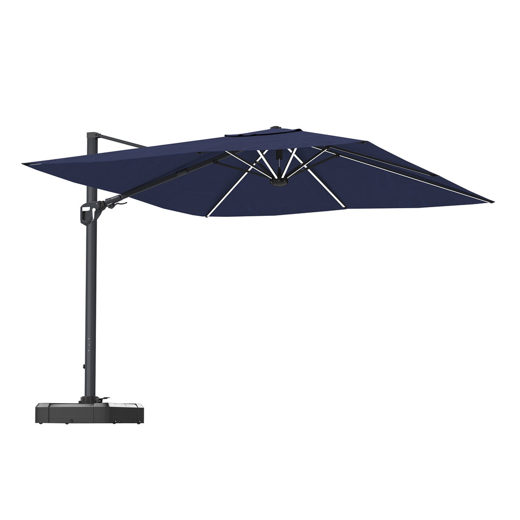 11' Square Cantilever Patio Umbrella with LED Light, Base Not Included