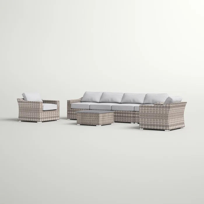 Laguna Sol Fully Assembled 6-Person All-Weather Wicker Sectional Seating Set
