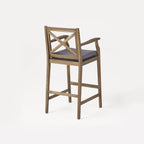Perla Outdoor Acacia Wood Barstools, Set of 2