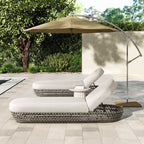 Willow Wicker & Sunbrella Upholstered Patio Lounger