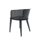 Rejoiced Outdoor Dining Chair with Geometric Lattice Design and Curved Back, Set of 2