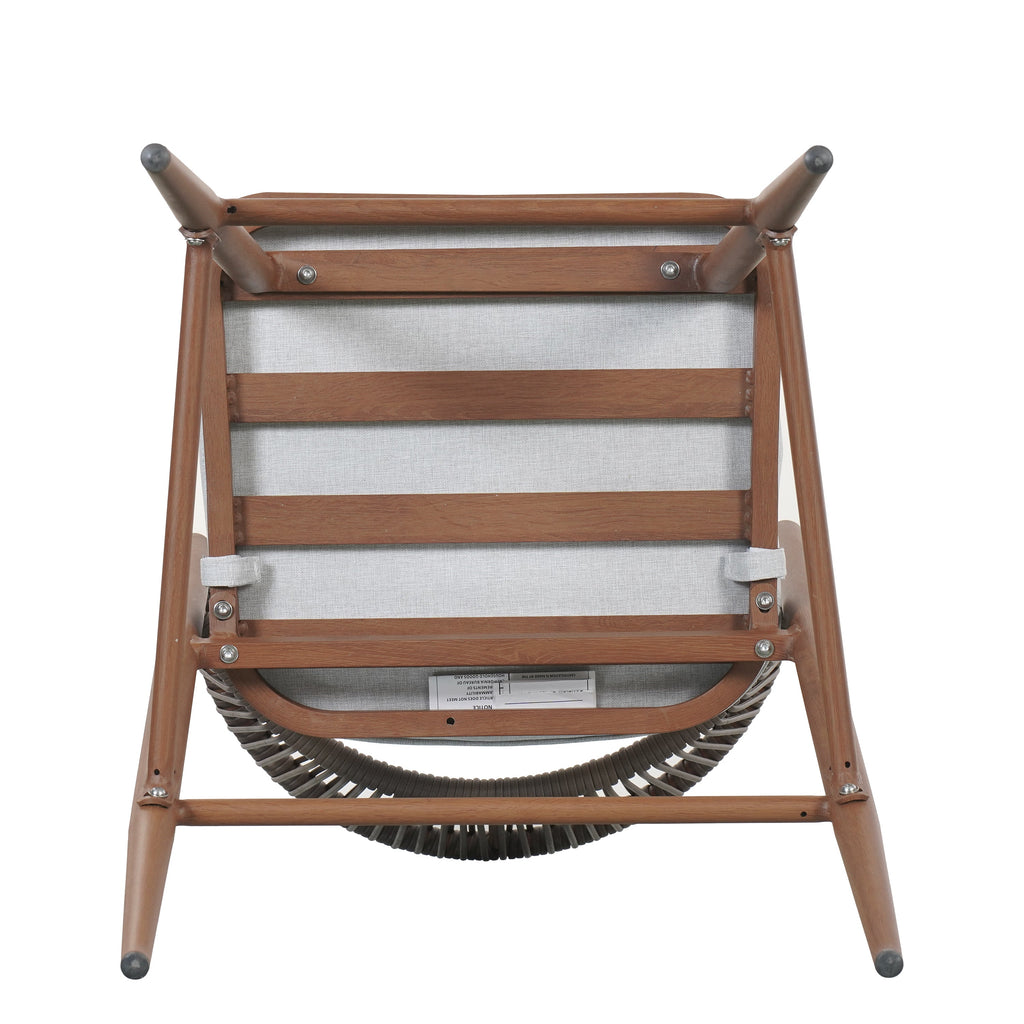 Outdoor Metal Frame Stools with Scallop-Shaped Backrest & Water-Resistant Cushions, Set of 2