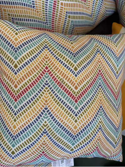 Summer Chevron 18x18 Waterproof & Fade-Resistant Outdoor Throw Pillows, Set of 2