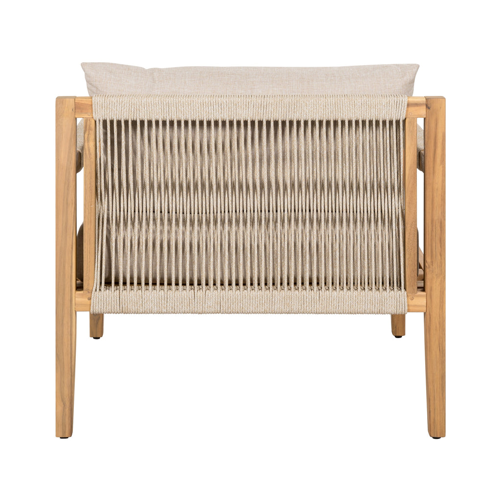 Driftwood Bay Acacia Wood & Beige Rope Outdoor Leisure Chair