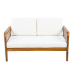 Millie Outdoor Acacia Wood Loveseat & Coffee Table Set