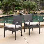 Cordoba Outdoor Wicker Dining Chairs, Set of 2