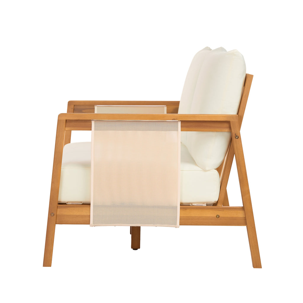 Khali 2 Piece Acacia Wood Outdoor Sofa Set with Cushions