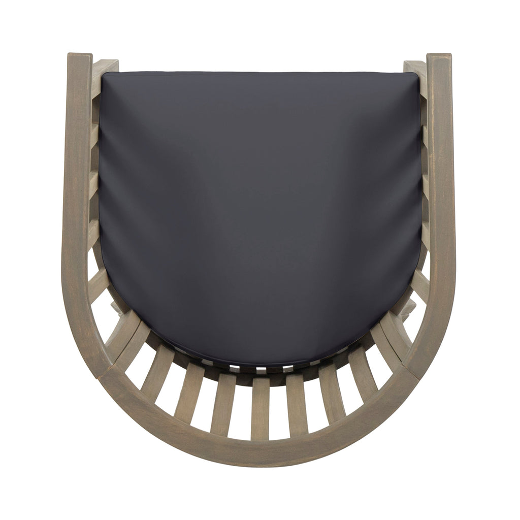 Venerable Outdoor Dining Chair with Slatted Back and Cushion Seat, Set of 2
