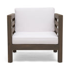 Oana Outdoor Acacia Wood Club Chair with Cushion