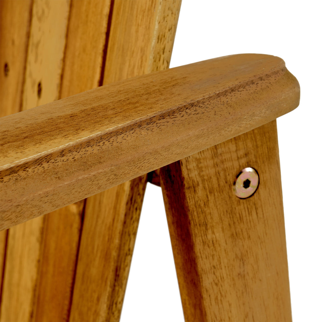 Outdoor Weather Resistant Acacia Wood Adirondack Dining Chairs, Set of 2