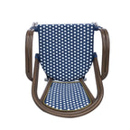 Crowned Wicker Bistro Chair with Checkered Pattern and Curved Arms, Set of 2