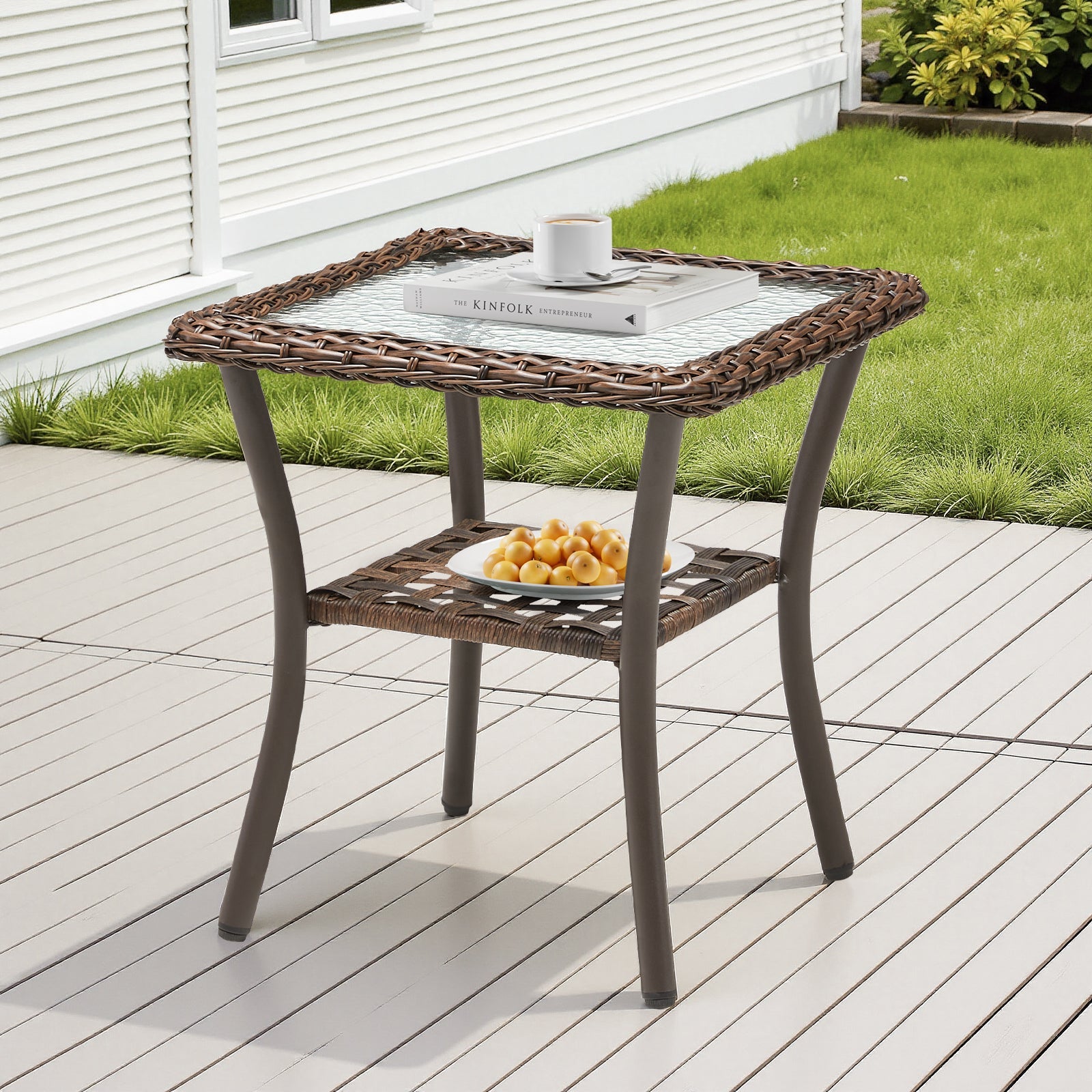 Marlowe Wicker Outdoor Side Table