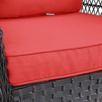 3 Piece Outdoor Wicker Rocker Swivel Conversation Set