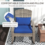 Outdoor Wicker Adirondack Rocking Chair with High Back & Seat Cushion