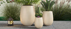 Egg Shaped Lightweight Outdoor Planter, Set of 3