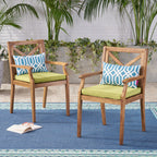 Perla Outdoor Dining Chairs with Cushions, Set of 2
