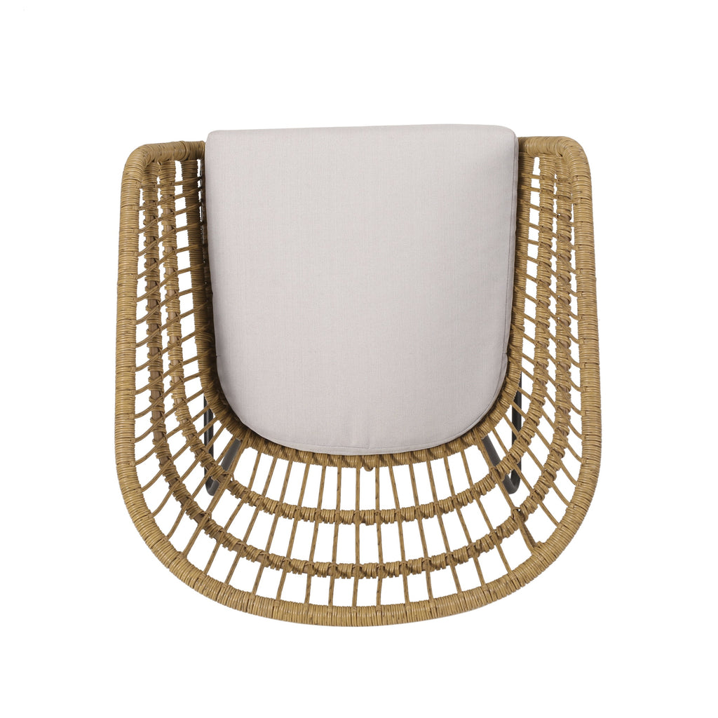 Outdoor Chair with Sled Legs and Curved Frame, Set of 2