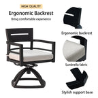 Outdoor Swivel Chair with Seat Cushion and Curved Backrest, Set of 2