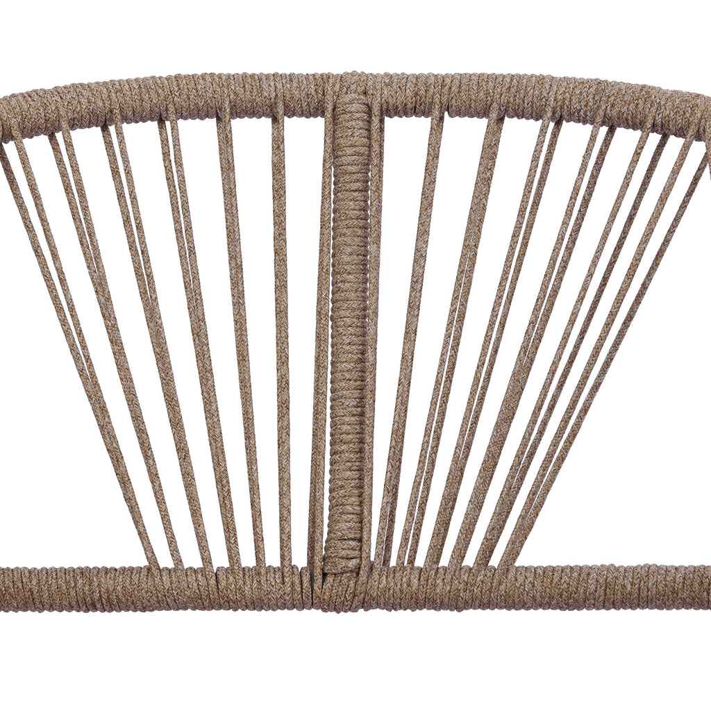 Solstice Outdoor Acacia Wood Club Chair with Handwoven Rope Accents