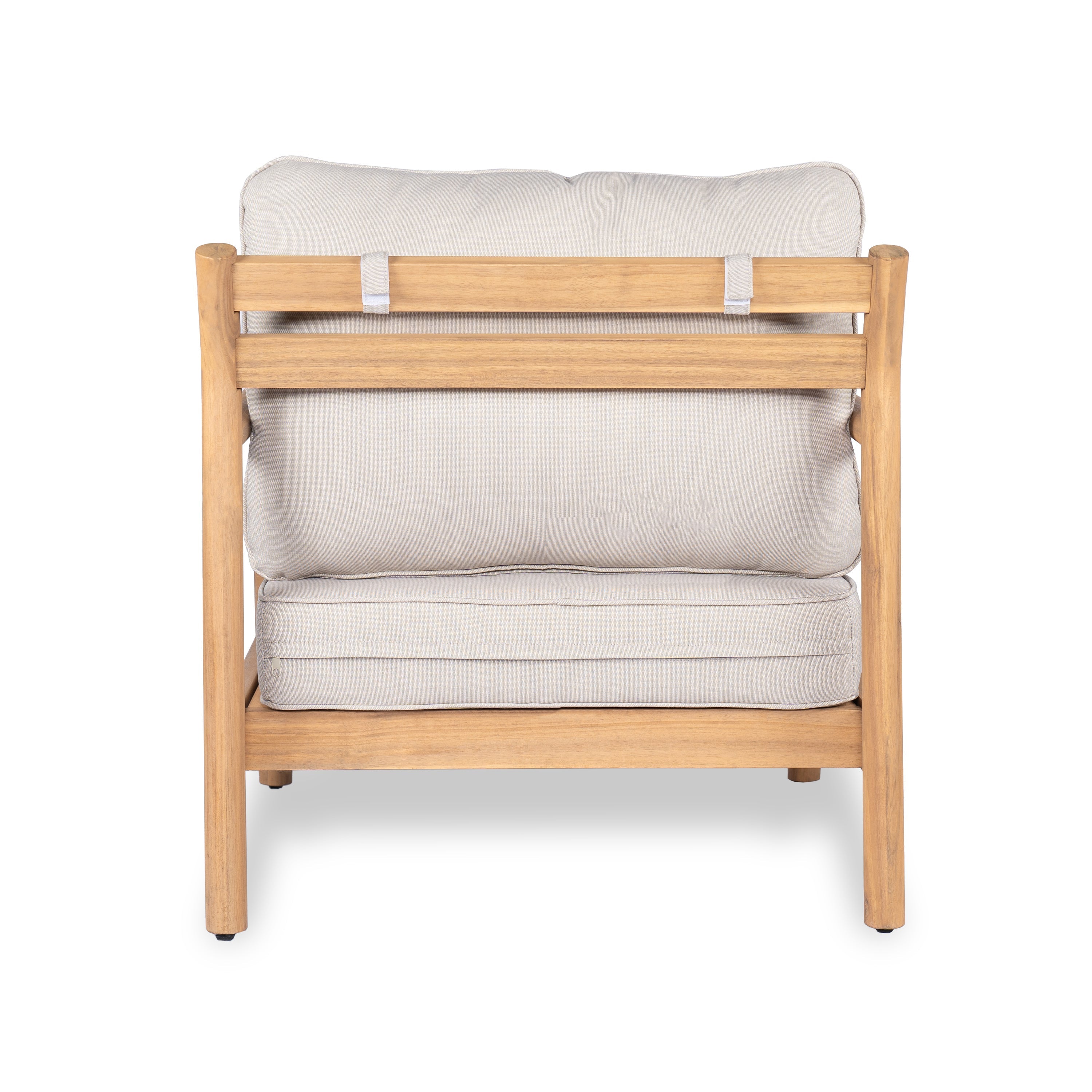 Indira Outdoor Acacia Wood Club Chair with Water-Resistant Cushion