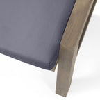 Brixton Acacia Wood Outdoor Ottomans with Cushion, Set of 2
