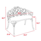 Tulip Cast Aluminum Garden Bench with cushion