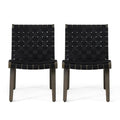 Delights Outdoor Lounge Chair with Rope Weave Design and Wood Frame, Set of 2