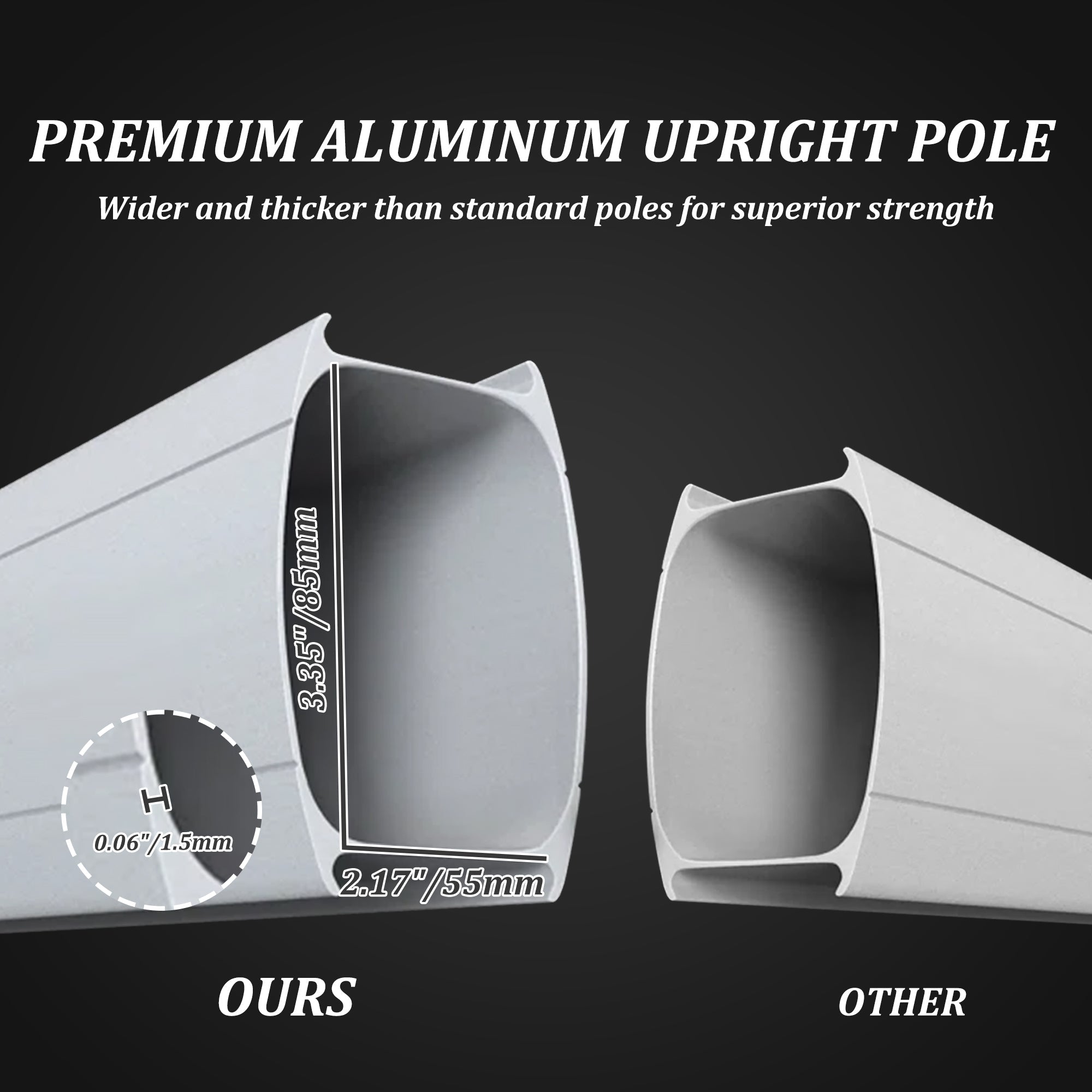 9' Aluminum Cantilever Tilt Patio Umbrella with Center Pole, Base Not Included