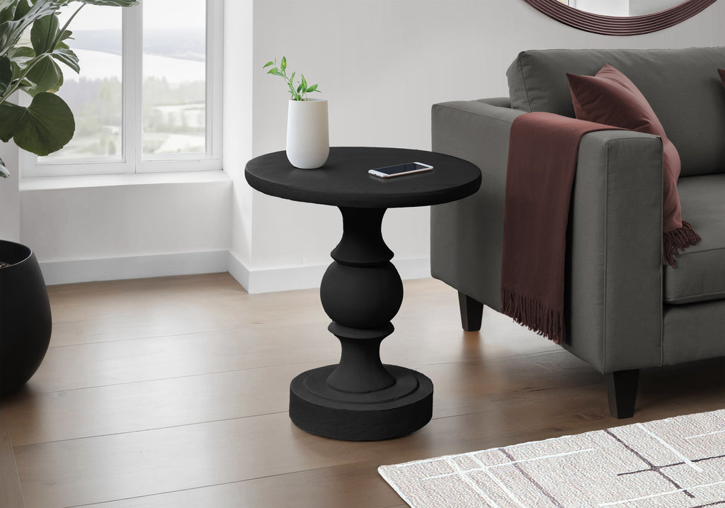 Transitional Pedestal Indoor Outdoor Accent Table