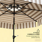 Bistro Stripe 2-Tier Vented Tiltable Patio Umbrella with Crank
