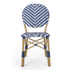 PE Rattan and Aluminum Bistro Chair with Round Back, Set of 2