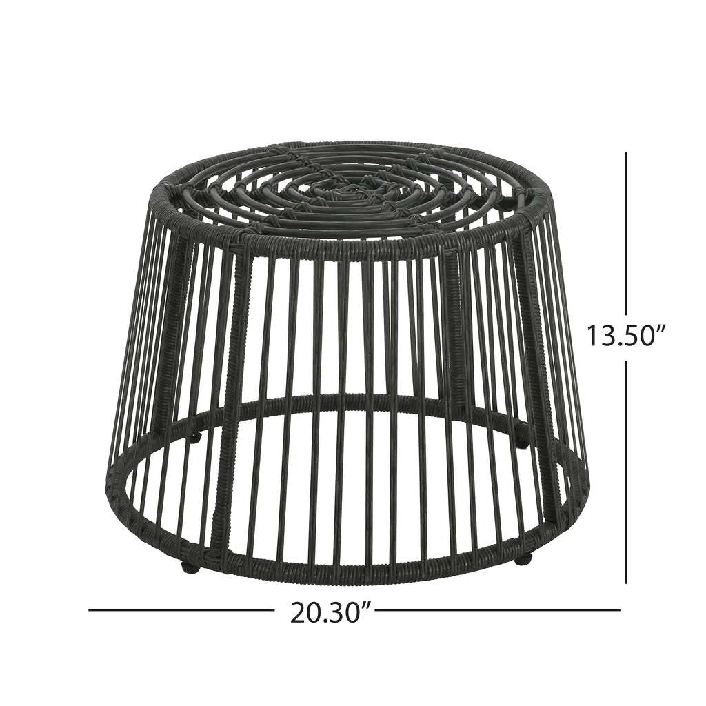 Strontianite 2-Piece Patio Set with Side Table and Wicker High Back Chair